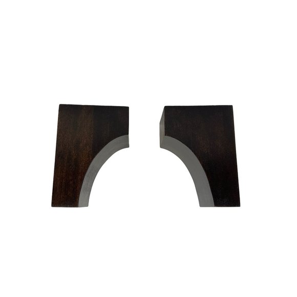 Corbels Shelf Bracket 2 Set Dark Walnut Solid Wood Modern Contemporary New - Picture 3 of 7